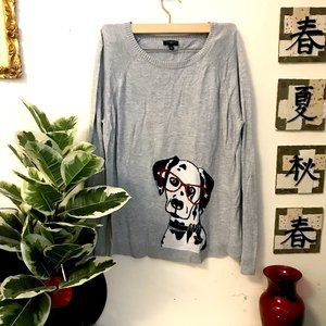 Talbot's Petite Cute Dalmation Sweater Grey